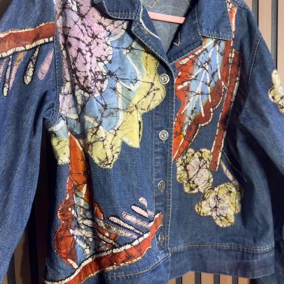 Chico's Multicolor Embroidered‎ Jean Jacket - Picture 2 of 5